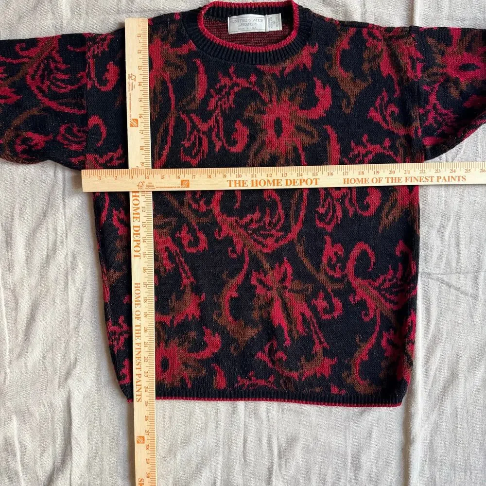Vintage 90's Knit Sweater Men's M Pullover Made in USA United States Sweaters